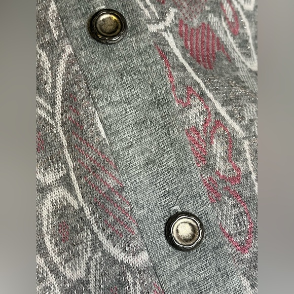 VTG 90s Draper’s & Damon’s Size PS Pink & Gray Floral Cardigan Sweater - Picture 7 of 7